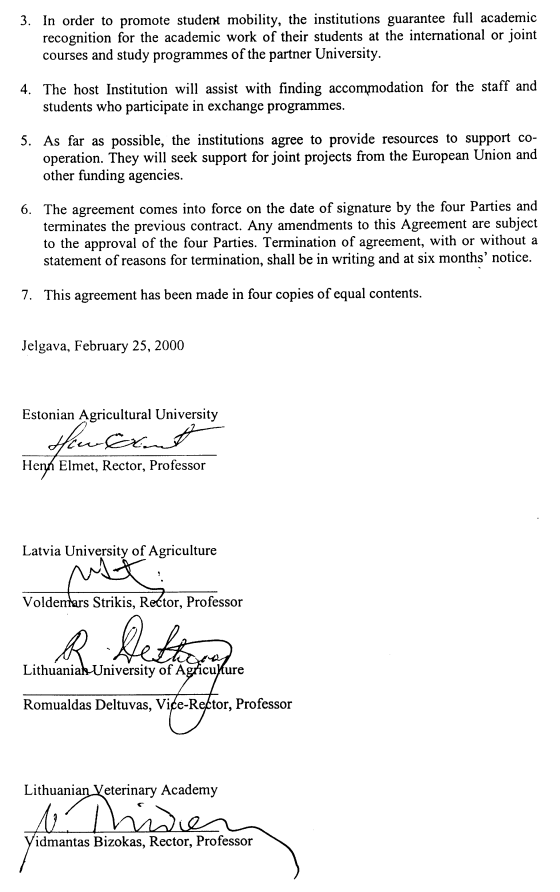 Agreement between BOVA Universities - part 2